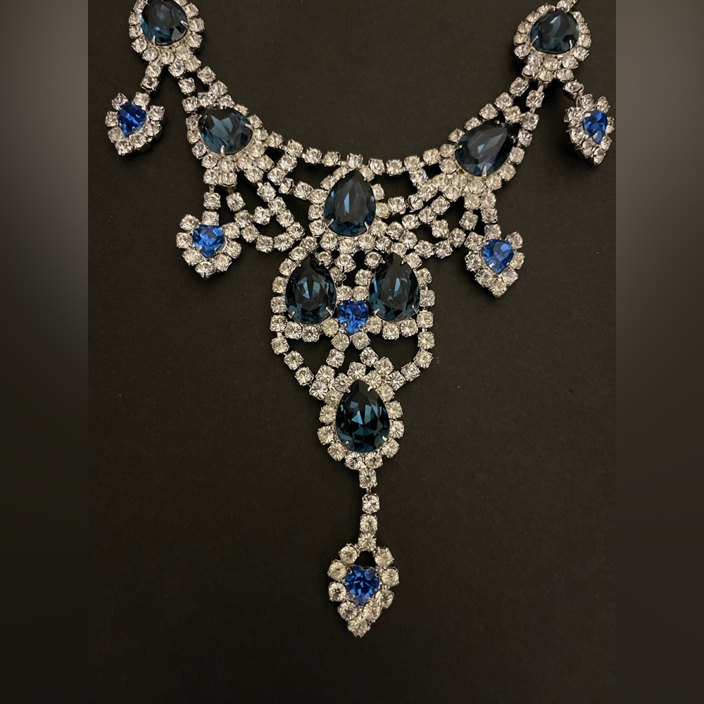 Vintage DOMINIQUE AURIENTIS Rhinestone Bib Necklace